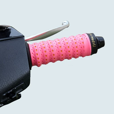 non-slip soft silicone clutch and | Motorcycle Handle Cover - twisted-handlebar-covers-pink-and-orange-pair