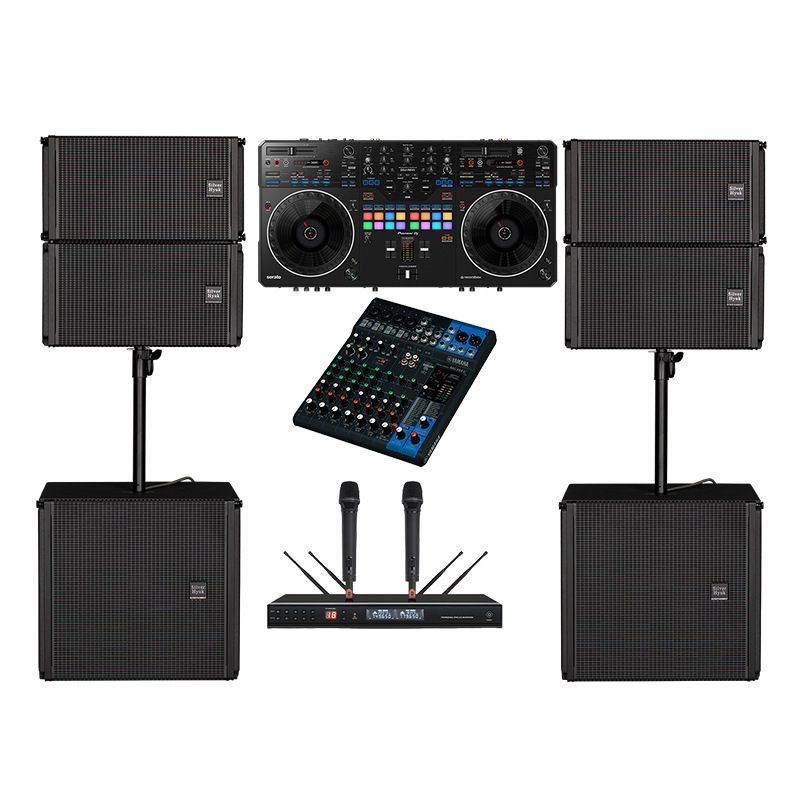 Sistema de sonido activo de matriz de línea de sonido de escenario portátil, equipo de amplificación de sonido en vivo de DJ pequeño y medio conjunto completo