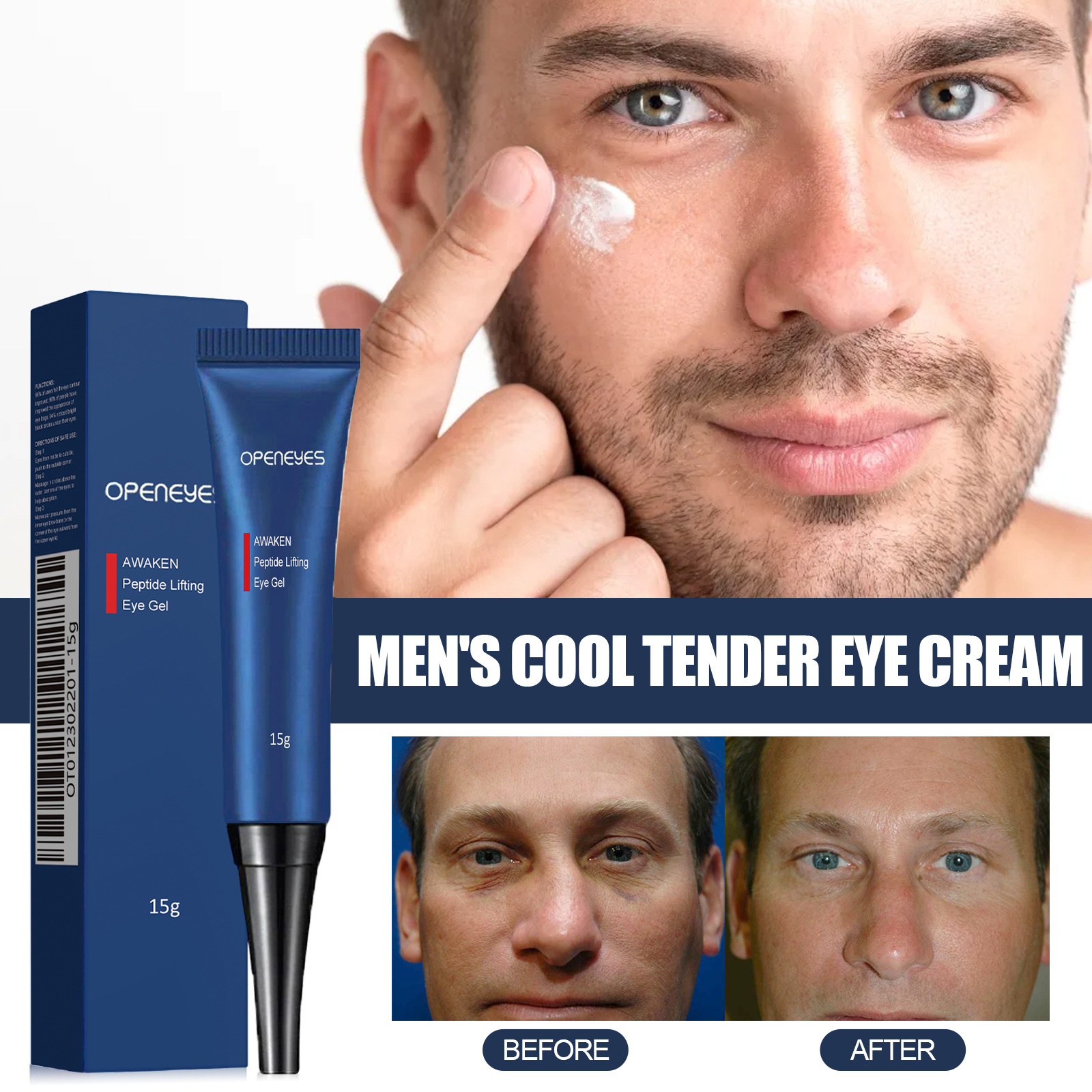 Men's Care Eye Cream Gentle Moisturizing Non-Greasy Improves Dryness Moisturizes the Skin Around the Eyes Delicate Easy to Apply