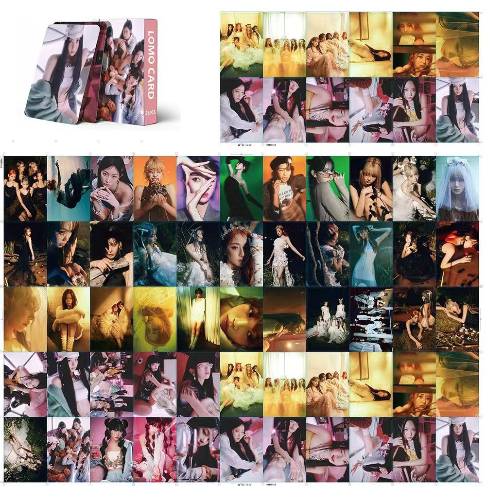 Cadena total, una gran cantidad de stock, 55 hojas de tinta BT SK IVE ATEEZ KPOP, estrellas coreanas alrededor de LOMO
