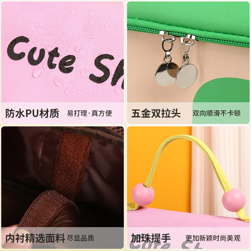 ネットで話題の小さなハウス型化粧ポーチ、仕切り付き、女性向け、可愛い、大容量、化粧品収納バッグ、携帯用トラベルウォッシュバッグ|undefined