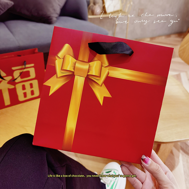 Retro China viento rojo bolsas de regalo de boda bolsas de caramelo bolsas de mano bolsas de embalaje personalizadas