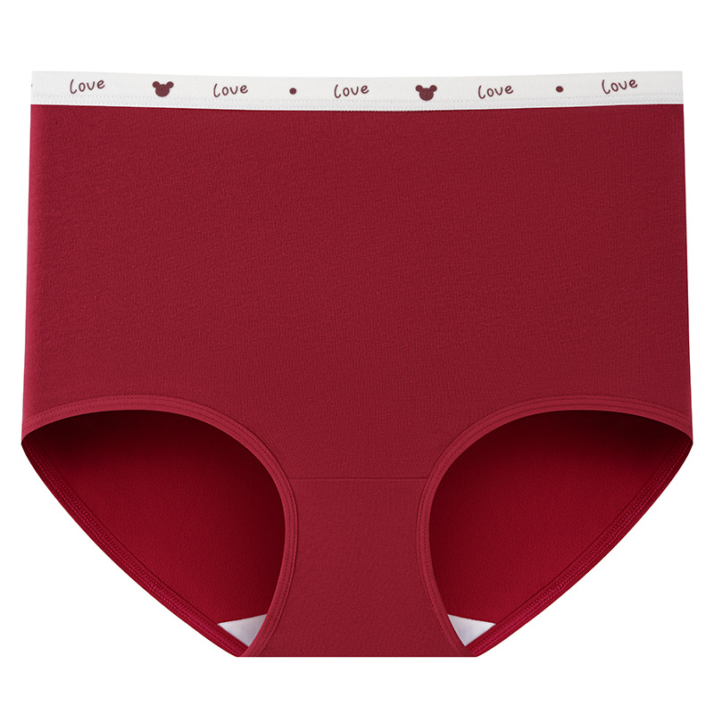 Bragas de algodón rojo Ankara 7A de algodón antibacteriano entrepierna de algodón de cintura alta nueva ropa interior de mujer con abdomen calcetines gratis