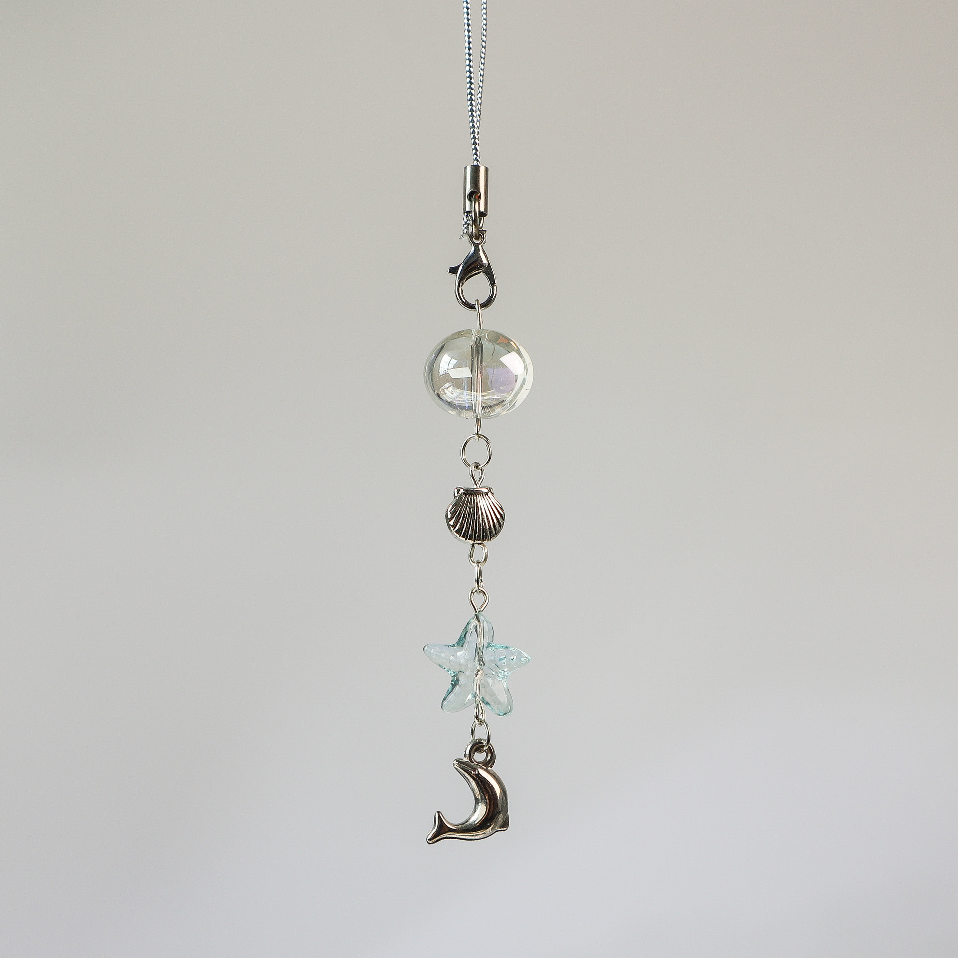 Original Delphin Seestern Ozean Telefon Charms Kette Kleine Blume Anhänger Halter Hängende Kette Riemen Handy Lanyard Schlüsselbund – Detail 3