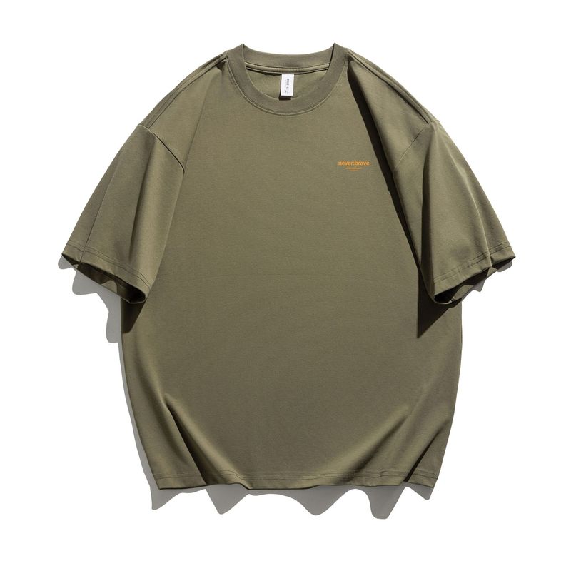 LKTM メンズ夏クールテクノロジー綿半袖 Tシャツメンズトレンディなブランドルーズ大きいサイズアメリカンヘビーウェイト半袖トップ|undefined