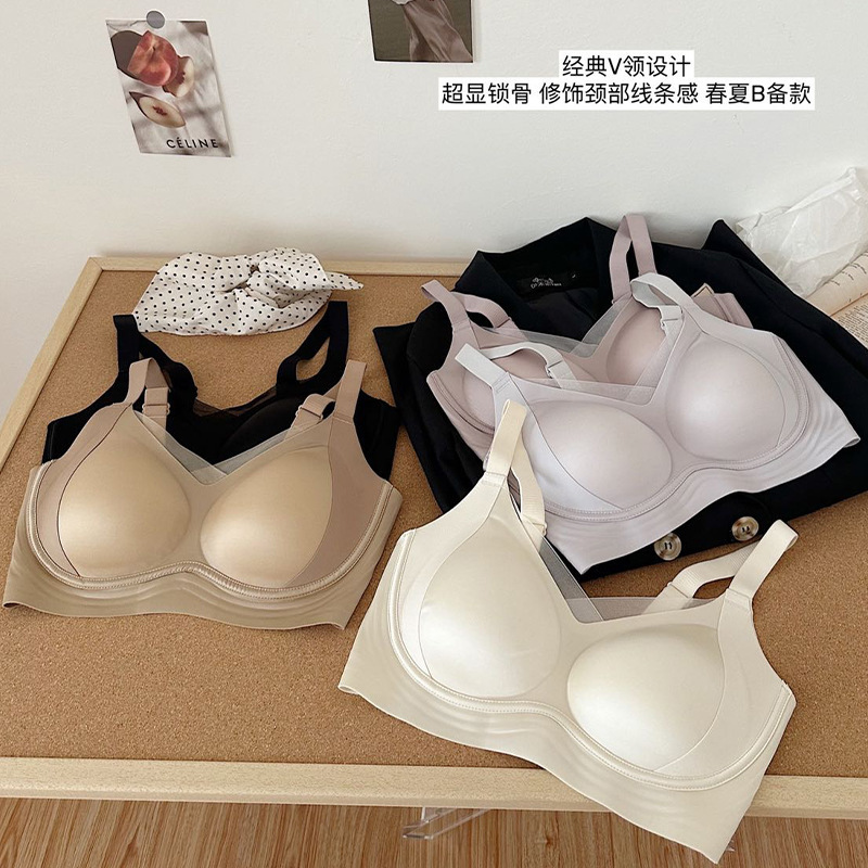 2205 # Ropa interior de mantenimiento de camelia mujeres reunida, tira, antiflacidez, taza fija, sujetador de malla de satén de lujo ligero