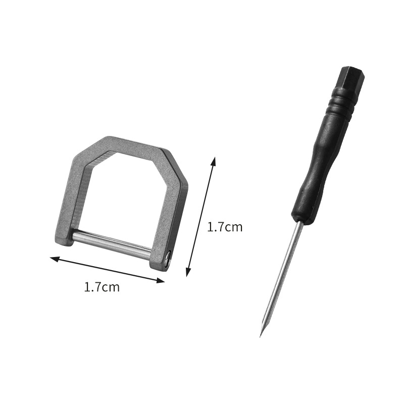 Mini hebilla de herradura de aleación de titanio con destornillador llavero de coche al aire libre al por mayor hebilla en forma de D portátil multifunción