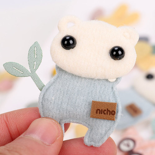Japanese and Korean Style Cute Cartoon Fabric Sticker DIY Plush Hair Clips, Hair Bands, Hair Accessories, Decorative Patch