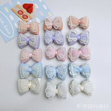 蕾丝花片可爱立体充棉蝴蝶结配饰DIY饰品服装辅料鞋花包包挂饰