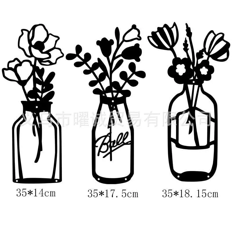 Трансграничная горячая Распродажа набор из 3 предметов декоративное настенное искусство черный цветок Утюг Декоративная Металлическая настенная скульптура Терраса Балкон украшение ванной комнаты