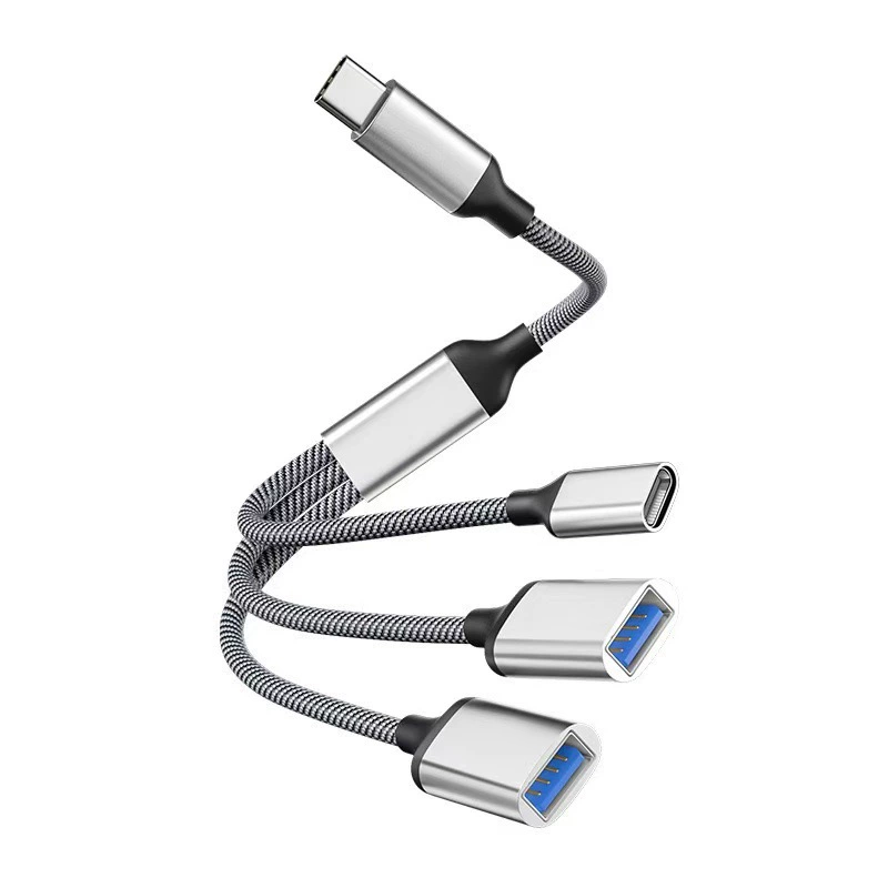 Кабель-адаптер 3-в-1 для телефона, ноутбука, репитера/удлинителя и USB-накопителя