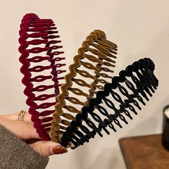 Headband for women, suitable for autumn and winter, with plush lining, hair clips, face-washing anti-slip, toothed plush hair tie, headband for makeup, wearing a mask