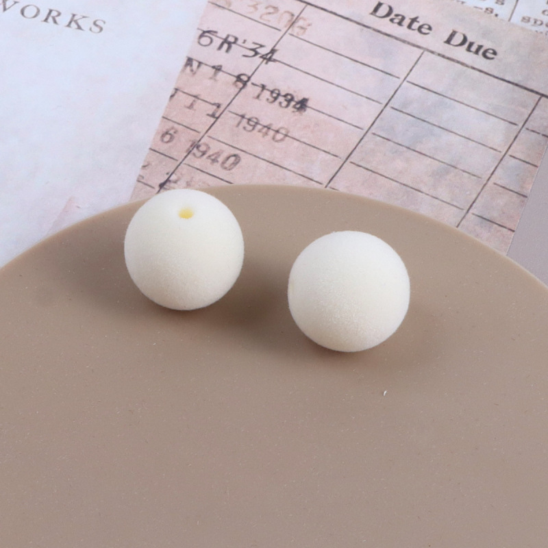 16mm彩色直孔植绒珠通孔圆珠串珠简约百搭diy饰品配件材料批发|undefined