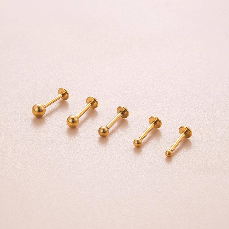 2 Stéck 16G Edelstahl Kugelform Stecknadel Drockstang Modesch Bounenlippe Knach Neel Knorpel Ouer Bijouen_voghion.com