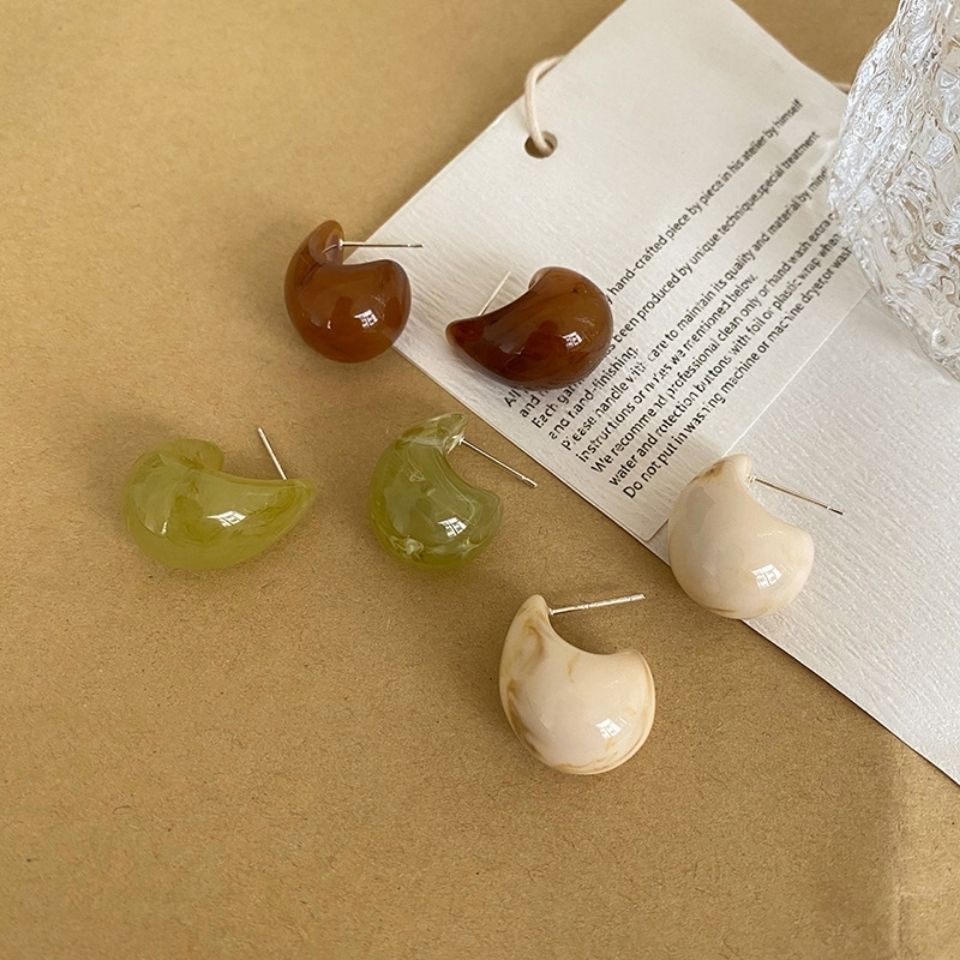 Retro Simple Fashion Small New Resin Imitation Stone Water Drop Earrings display picture 3