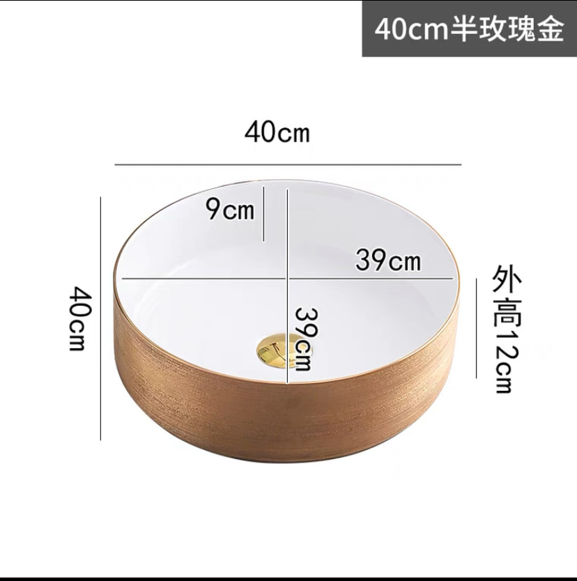 Galvanoplastia mesa de cerámica lavabo Hotel pequeño tamaño redondo transfronterizo lavabo cuenca única