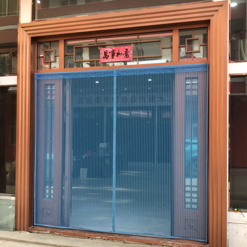 Adhesive mosquito net door curtain with magnetic fasteners, suitable for home use, high-end magnetic hook-and-loop design, no drilling required, fly-proof mesh door