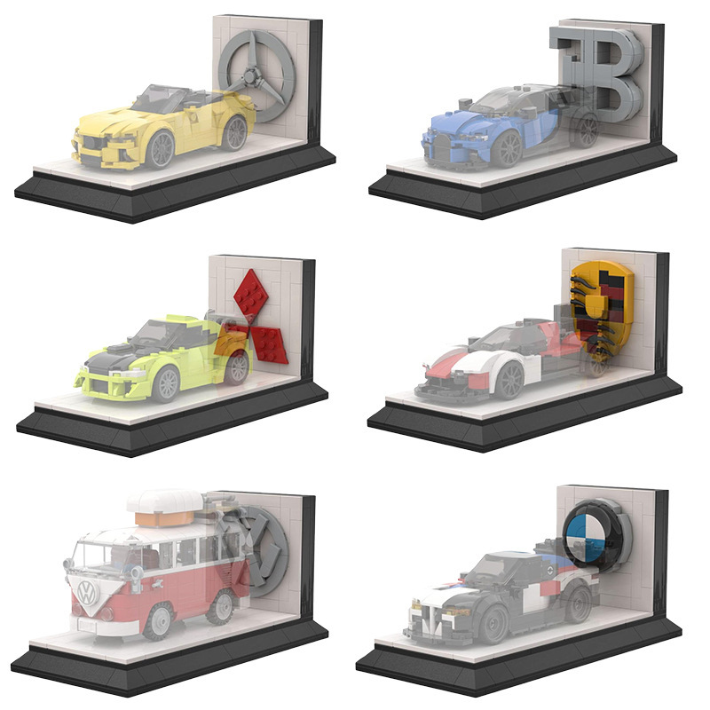 Moc Building Blocks Compatible with Lego Eight-Grid Car Speed Display Stand Series Educational Assembly Toy Set Wholesale