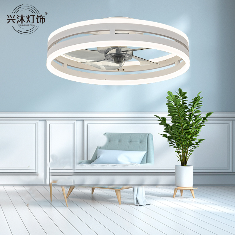 New Nordic ceiling fan lamp silent electric fan lamp restaurant bedroom ceiling fan luminaire factory cross-border exclusive supply