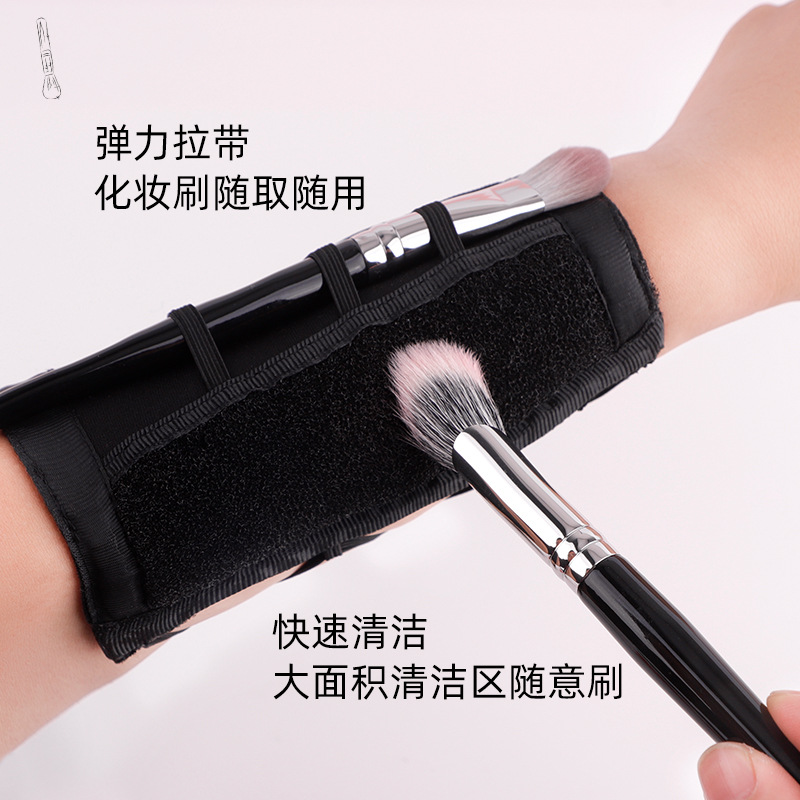 Limpieza in situ transfronteriza banda esponja caja de limpieza maquillaje especial cepillo de maquillaje herramienta de limpieza en seco brazo banda