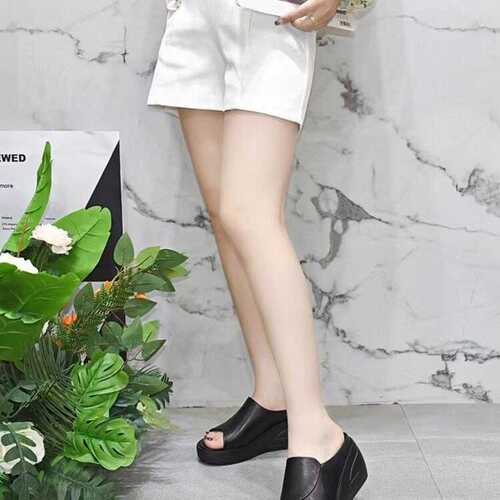 Cross-border foreign trade wedge slippers for women 2025 summer new thick sole thick sole wear flip-flops lightweight non-slip large-size sandals