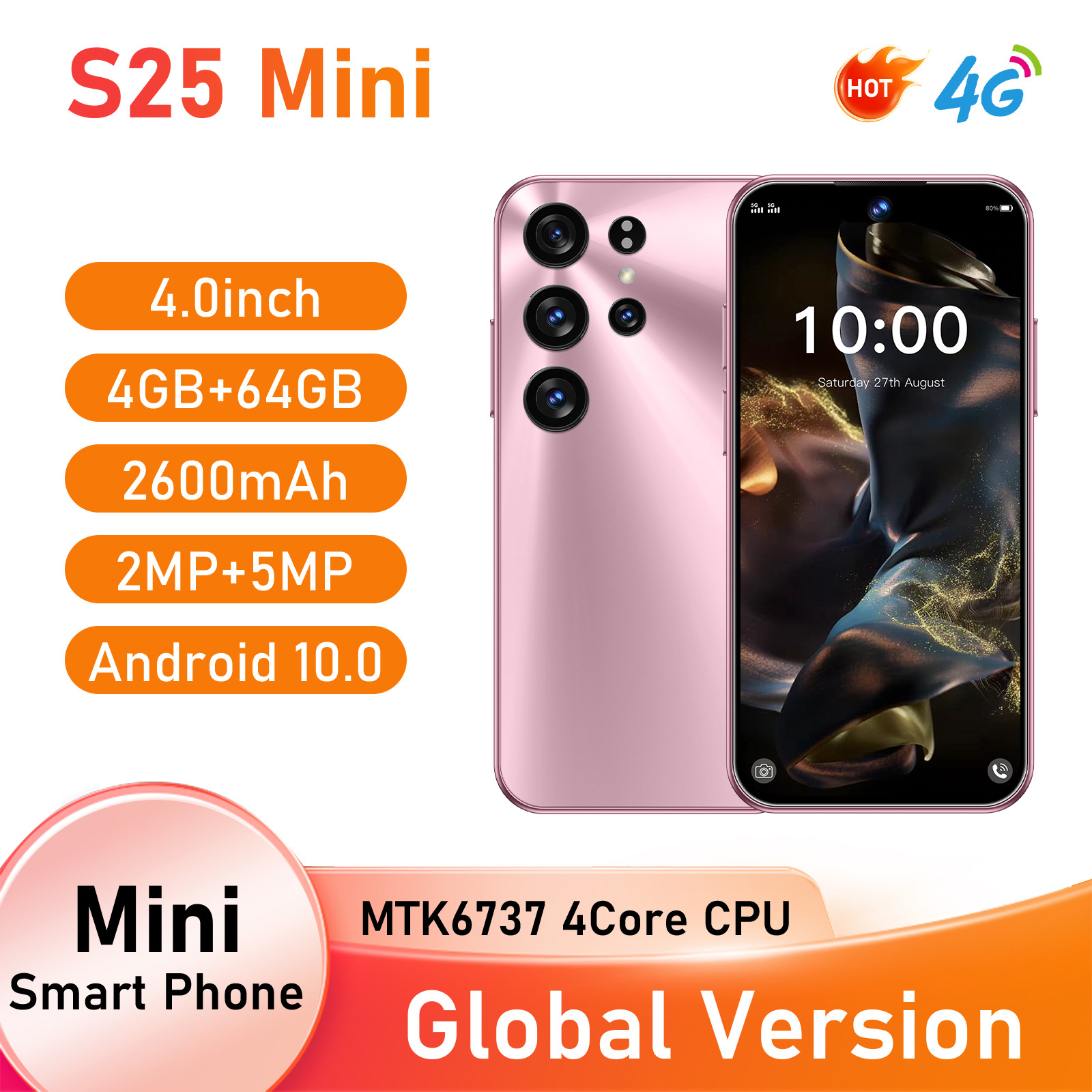 Cross-border New S25 Mini Mini Smartphone 4.0 Inch Android Google Store Card Pocket Spare Machine
