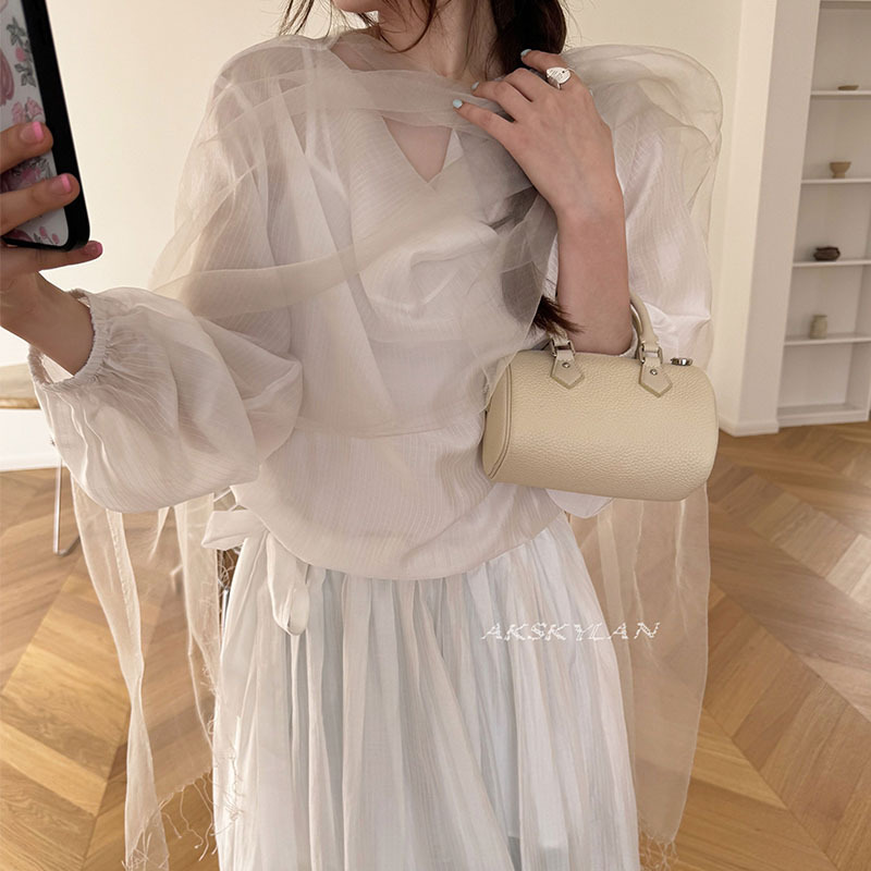 Akskylan Layered Tencel Dress with a Sense of Atmosphere, Korean-Style Loose-Fitting Tie-Waist Flowing Dress 85757 Akskylan Layered Tencel Dress with a Sense of Atmosphere, Korean-Style Loose-Fitting Tie-Waist Flowing Dress 85757