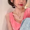 Summer necklace with letters, small design chain for key bag , Japanese and Korean, light luxury style, trend of season, 2022 collection