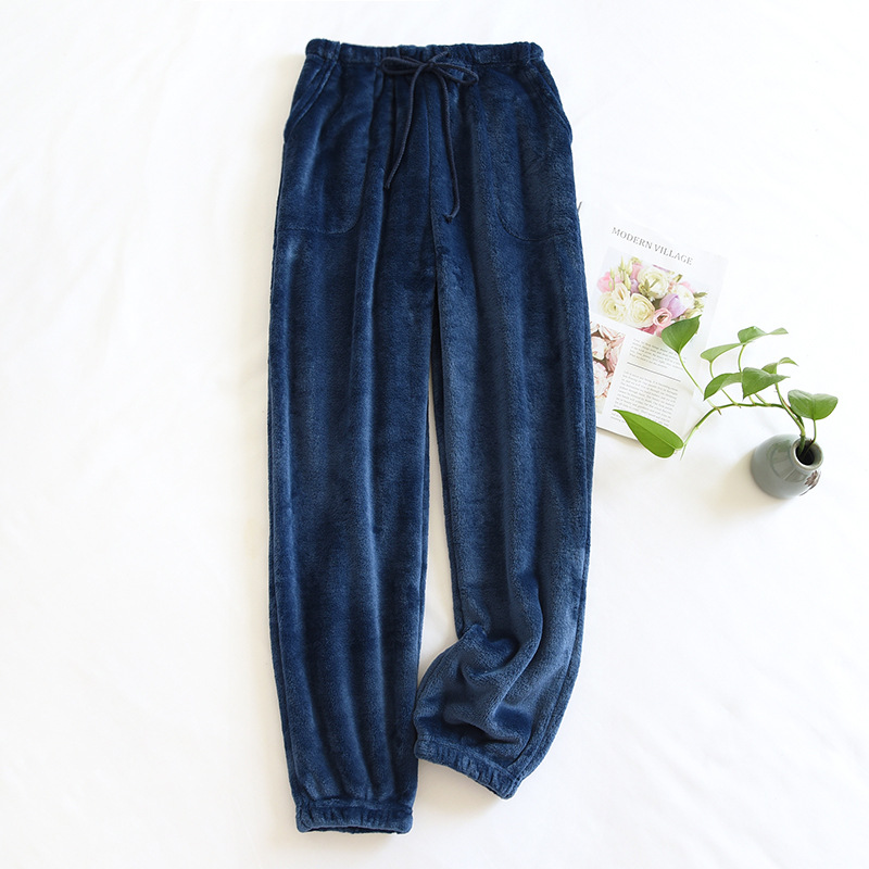 ZHYレディースネイビー-フランネルパンツ