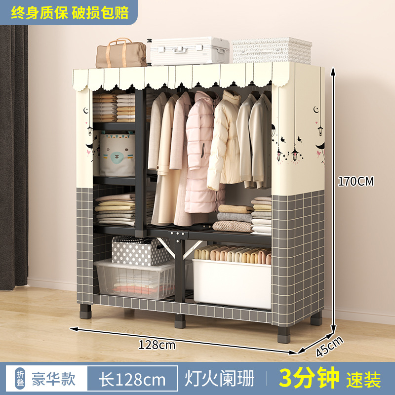 Armario sin instalación para el hogar moderno simple tela plegable almacenamiento duradero estante de alquiler casa colgar armario