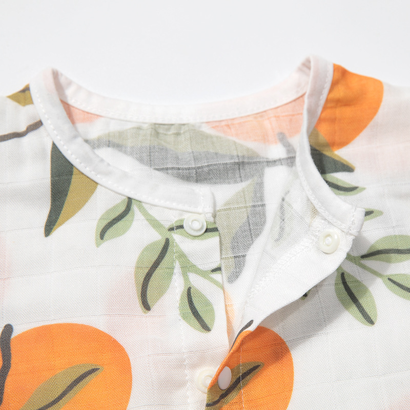 Muslin ropa de pedo de estilo fino para recién nacidos, mameluco de doble capa de algodón de bambú, mameluco de una pieza, ropa de escalada, ropa