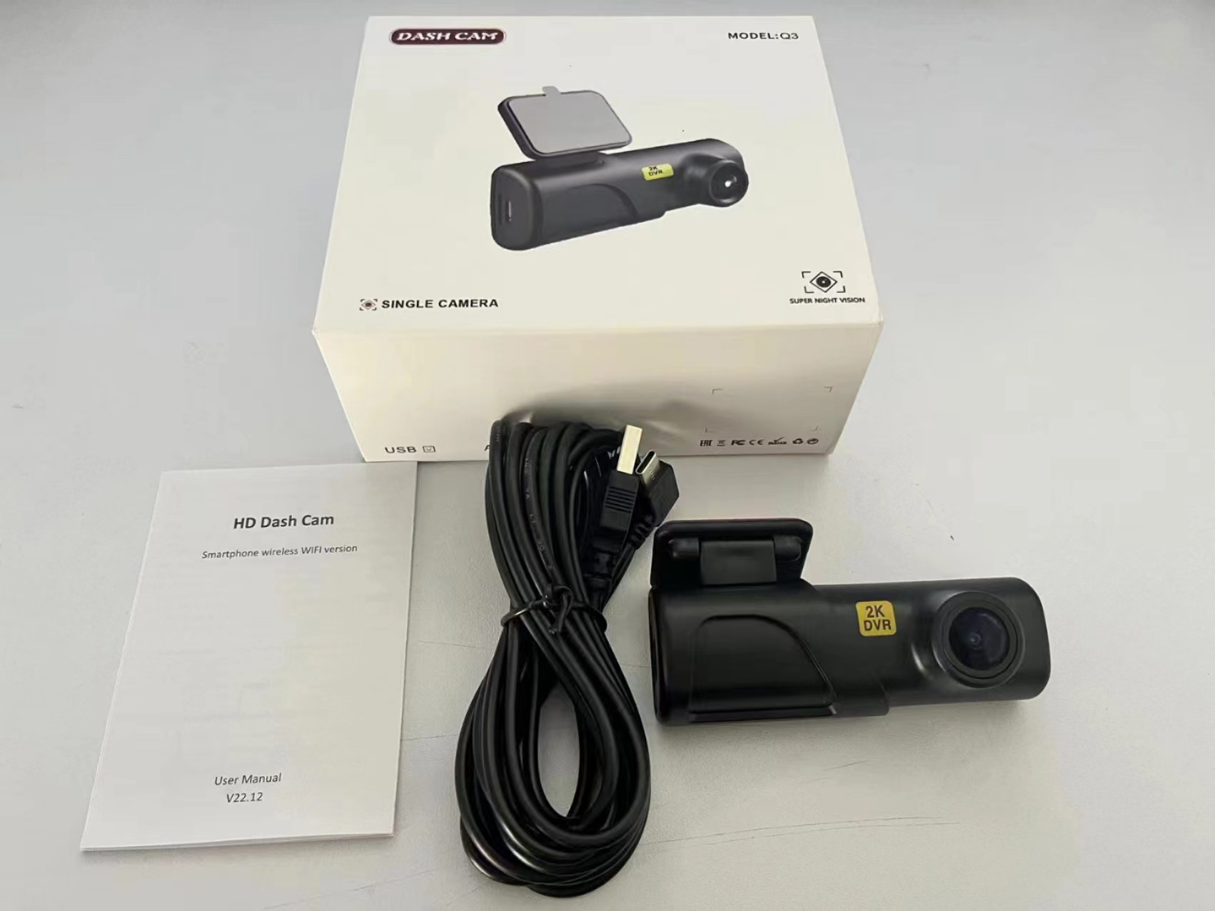 Hot-Selling Foreign Trade Model 1080P Mobile Phone Wifi-Connected High-Definition Dash Cam with 24H Parking Monitoring