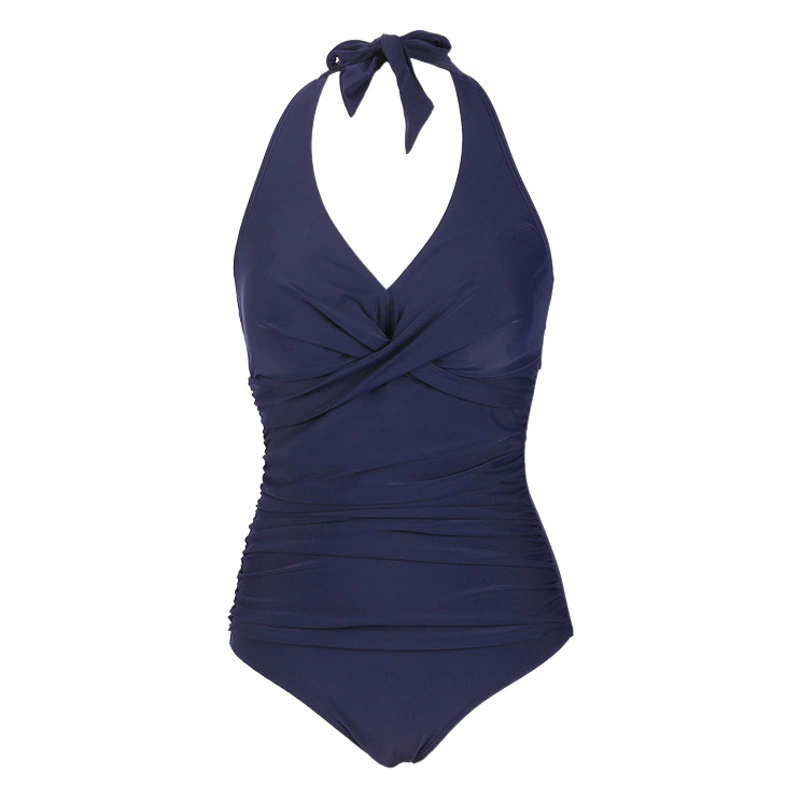 Сплошной цвет европейский и американский цельный треугольный купальник женский плюс размер с открытой спиной Amazon взрывы горячие купальники внешней торговли трансграничная фабрика