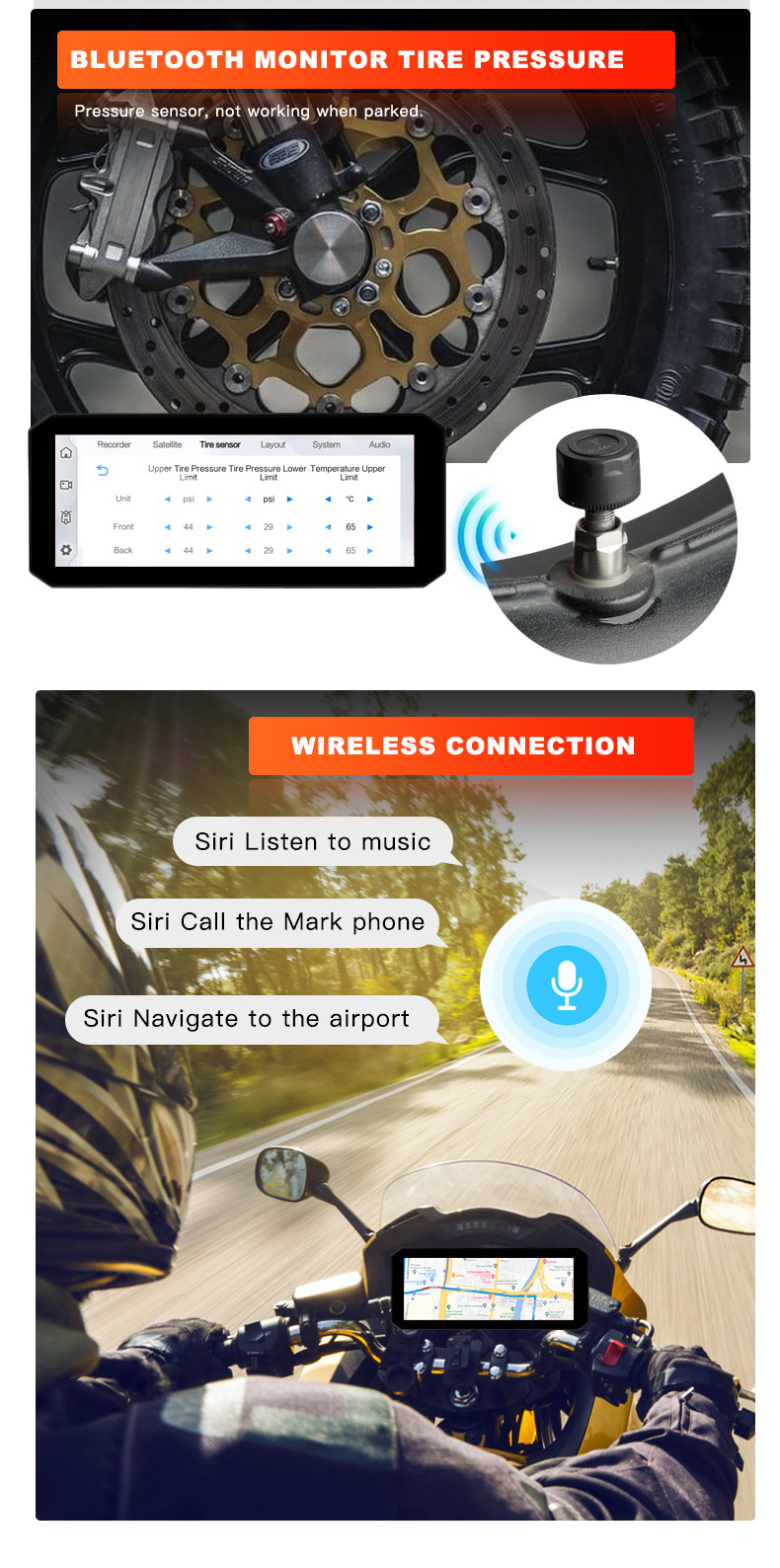 Cross-Border Millimeter Wave Radar Blind Spot Monitoring Motorcycle Recorder Front and Rear Dual Recording Motorcycle Vehicle