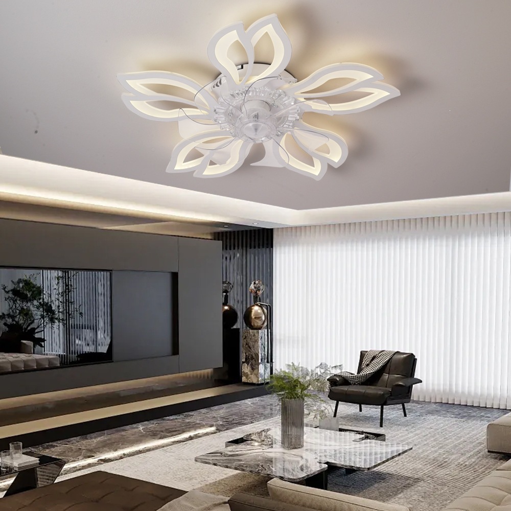Ventilador de Techo con Luz de Aluminio y Plástico con Control Remoto Regulable para Sala de Estar y Dormitorio image 3