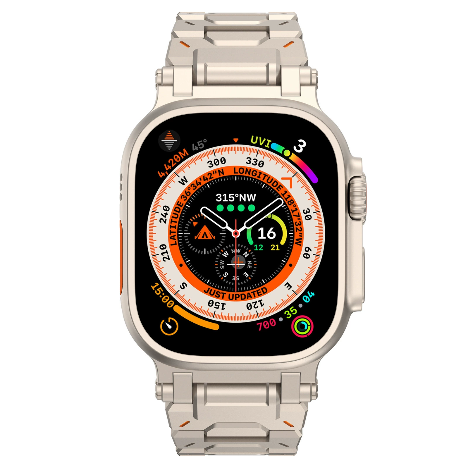 ticmate Explorer: браслет из нержавеющей стали для Apple Watch Ultra, цвета серебро, титан, черный