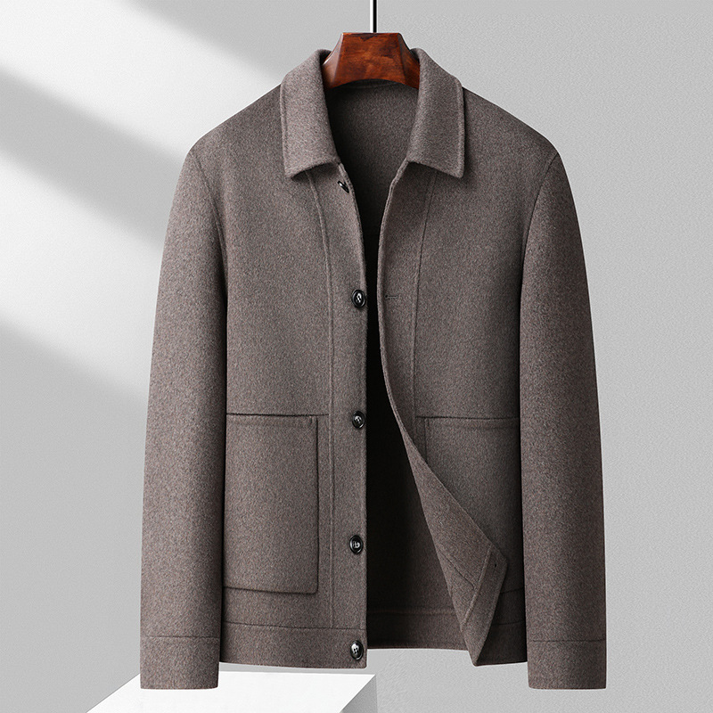 Double-sided jacket, short woolen woolen coat for leisure