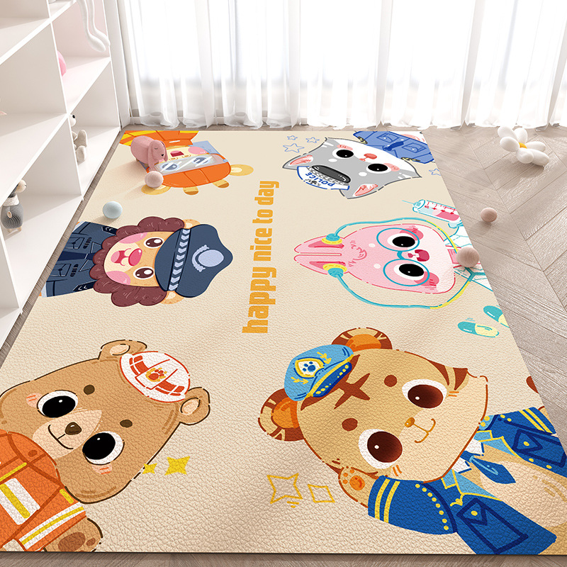 漫画かわいいゲームパッド家庭用拭き取りフリーレザーカーペット裁断可能防水防油リビングカーペット