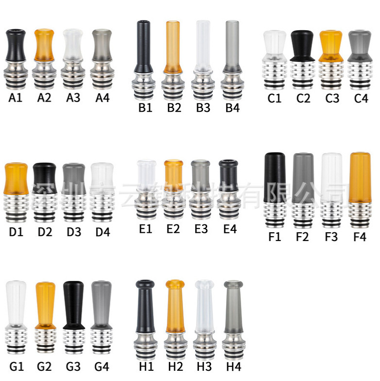 510 largo acero inoxidable + POM PEI plástico acrílico paja goteo sola punta ABCD