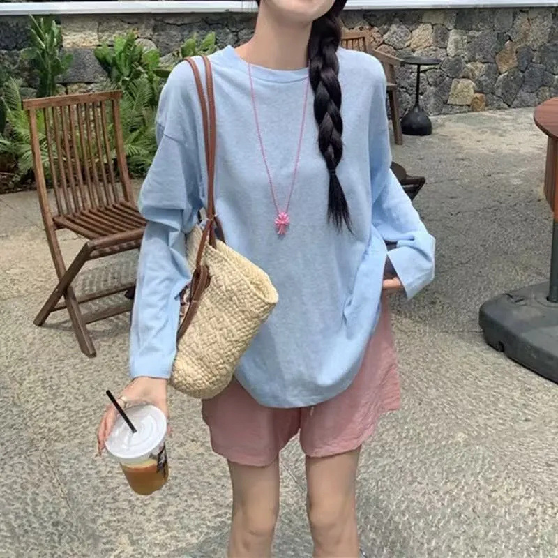 薄い氷の糸の日焼け止めのブラウスの夏の新型の怠惰な長袖のエアコンのtシャツはゆったりとしています。|undefined