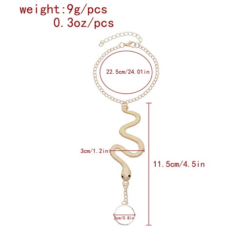 Euramerican Cross-border Jewelry Gothic Exaggerated Snake Bracelet Personality Retro Ring Bracelet Integrated Chain for Women