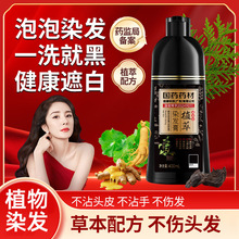 【代理可以议价】靓染染发膏一梳植物不伤发盖白染发梳染发剂