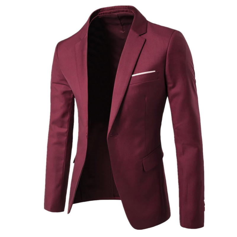 2026 Autumn New Men's Casual Korean Style Solid Color Suit Youth Suit Fashionable Men's Slim Fit Jacket