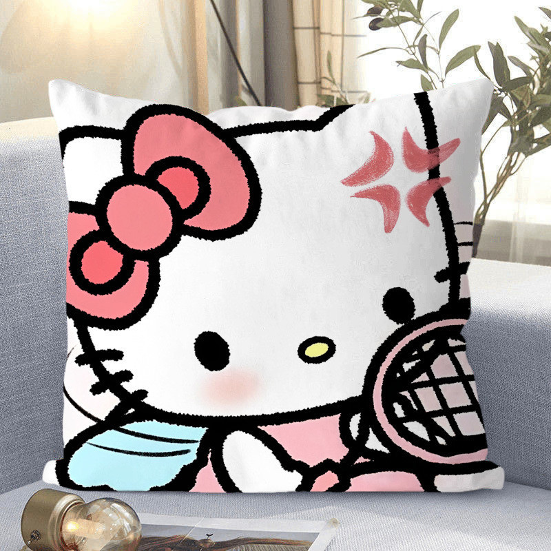 Hello Kitty, almohada de gato, Hello Kitty, almohada de corazón de niña, almohada de respaldo de dormitorio de estudiantes.