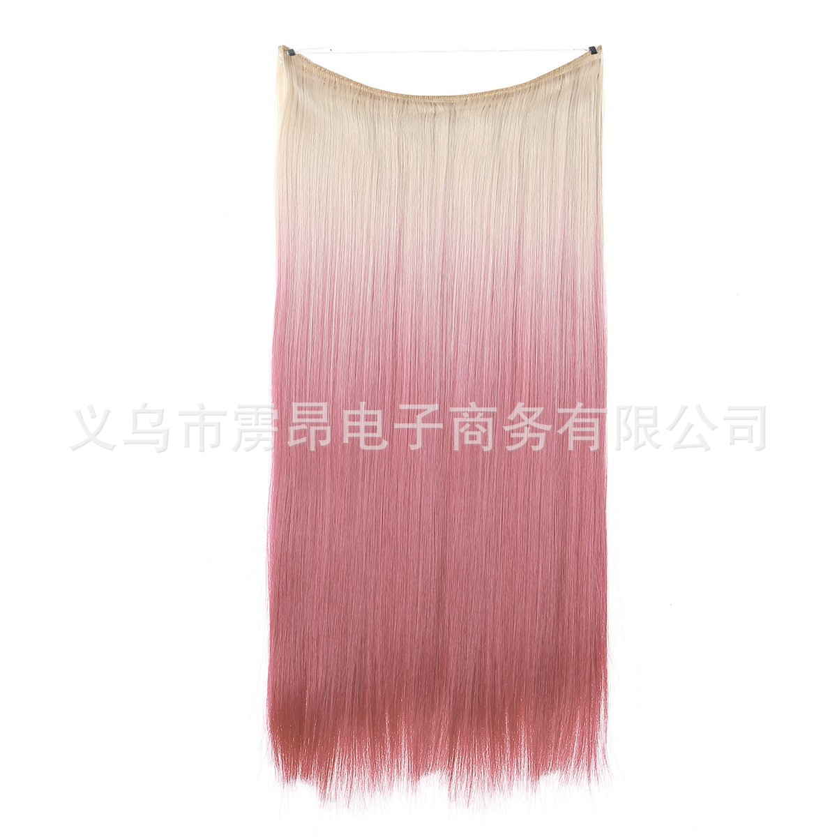Extensión de Cabello Invisible Largo de Fibra de Alta Temperatura, Ajustable y Sin Costuras