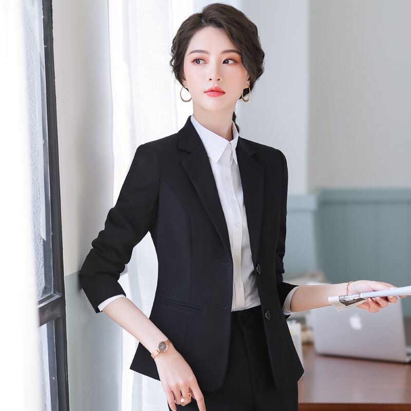 Slim Fit Small Man Business Wear Interview Work Coat Western-style Small Man Internet Popular All-match Black Women's Suit Tight Waist