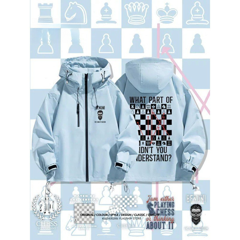 Chess King Queen Assault Jacket, Autumn/Winter, for Men and Women, Fashion Enthusiasts, Windproof Chess King Queen Assault Jacket, Autumn/Winter, for Men and Women, Fashion Enthusiasts, Windproof