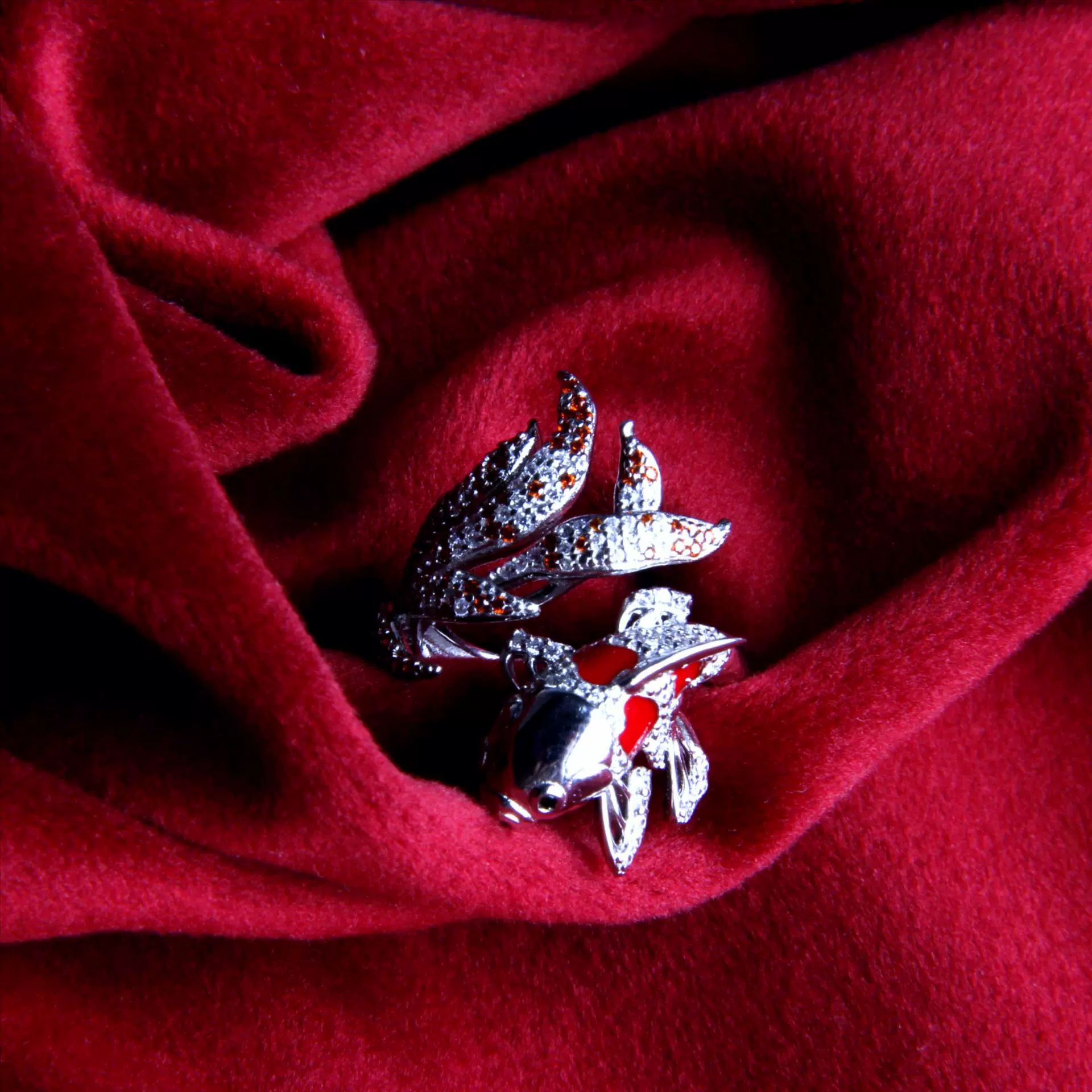 预定款 925银吉祥锦鲤戒指套装珠宝首饰源头厂家直供设计生产批发