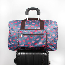 防水加厚印花牛津布旅行包手提行李袋折叠便携袋可插拉杆箱登机包