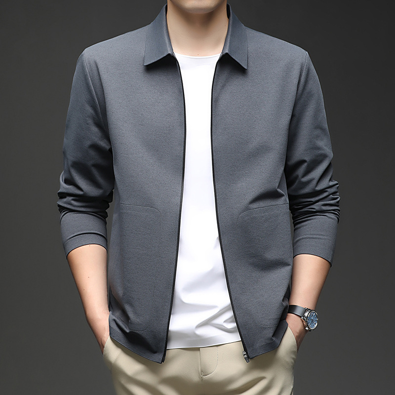 Foreign Trade Men's Seamless Jacket, New Spring Style, Solid Color Versatile Cardigan, Casual Outerwear